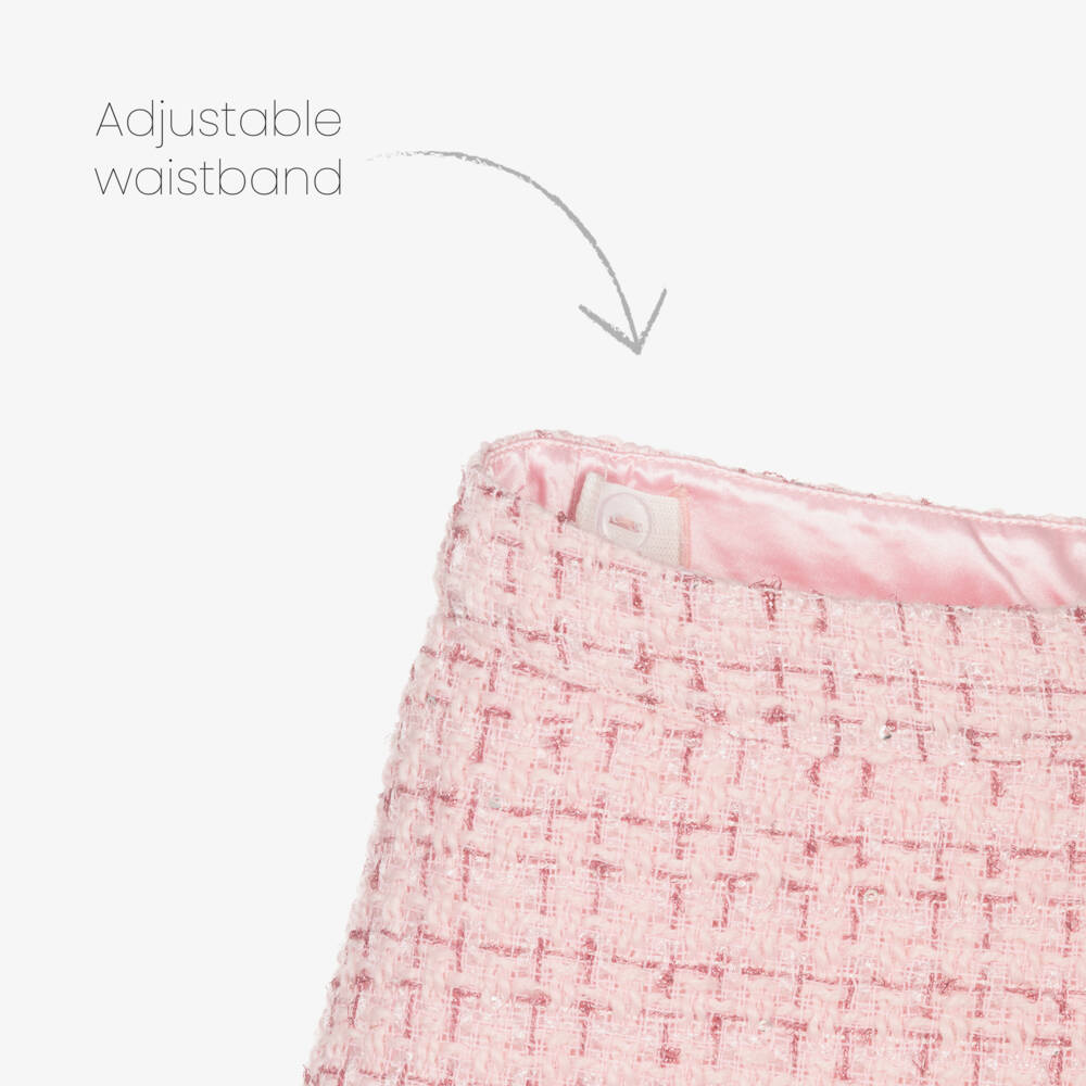 Rachel Riley-Girls Pink Tweed Skirt Set | Childrensalon Outlet