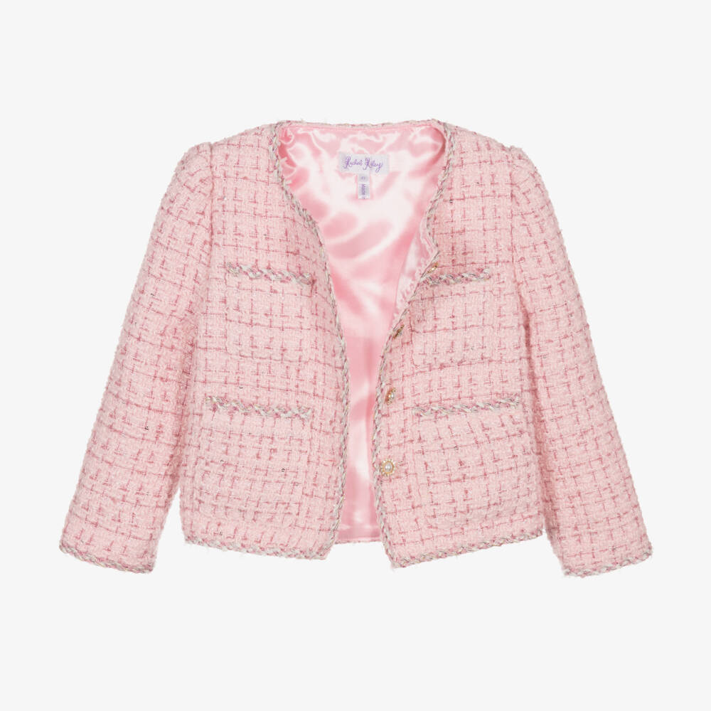 Rachel Riley-Girls Pink Tweed Skirt Set | Childrensalon Outlet