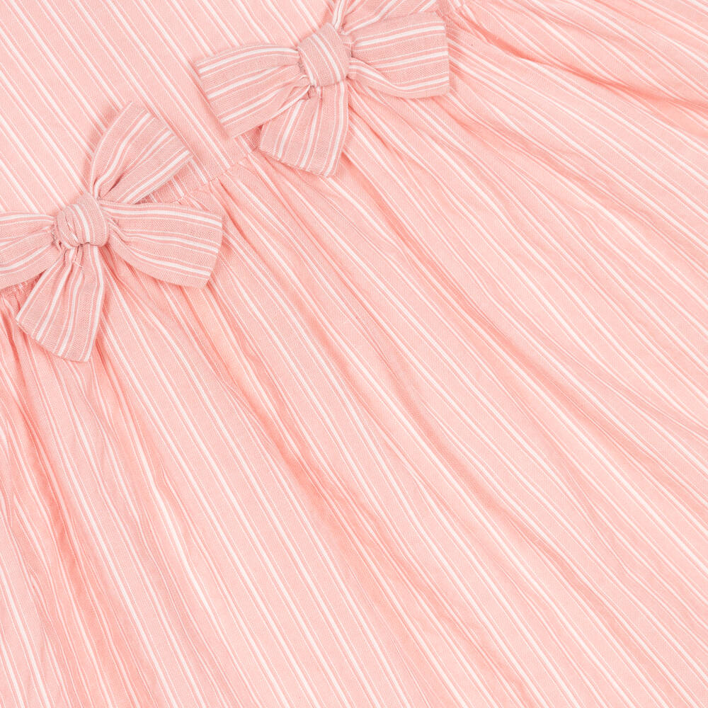 Rachel Riley-Girls Pink & White Striped Dress | Childrensalon Outlet