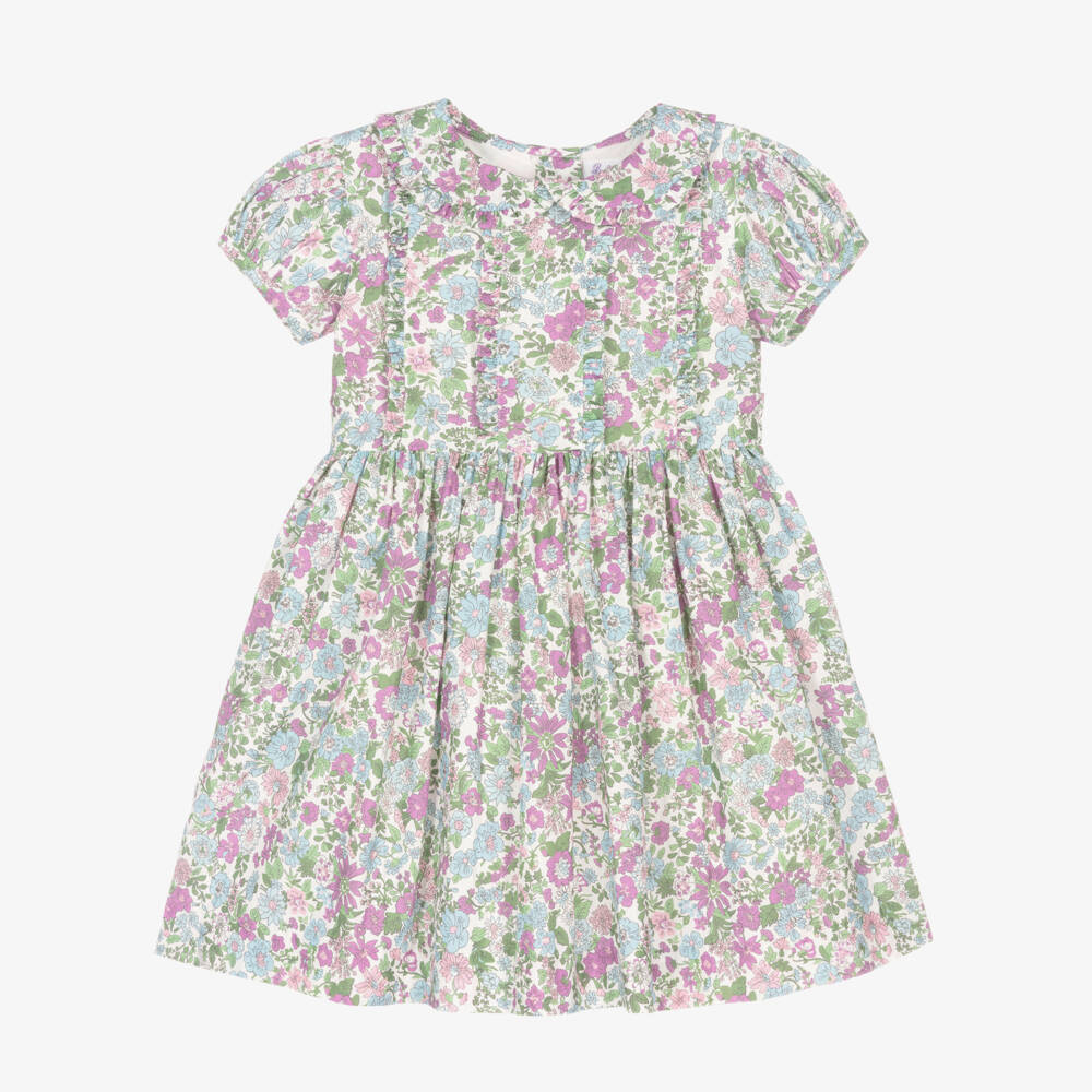Rachel Riley-Girls Purple & Blue Floral Delight | Childrensalon Outlet