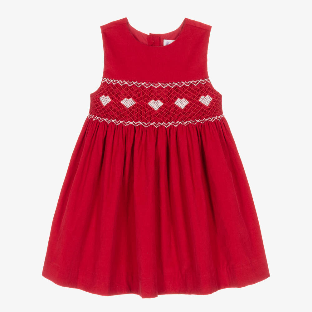 Rachel Riley-Girls Red Hand-Smocked Dress | Childrensalon Outlet