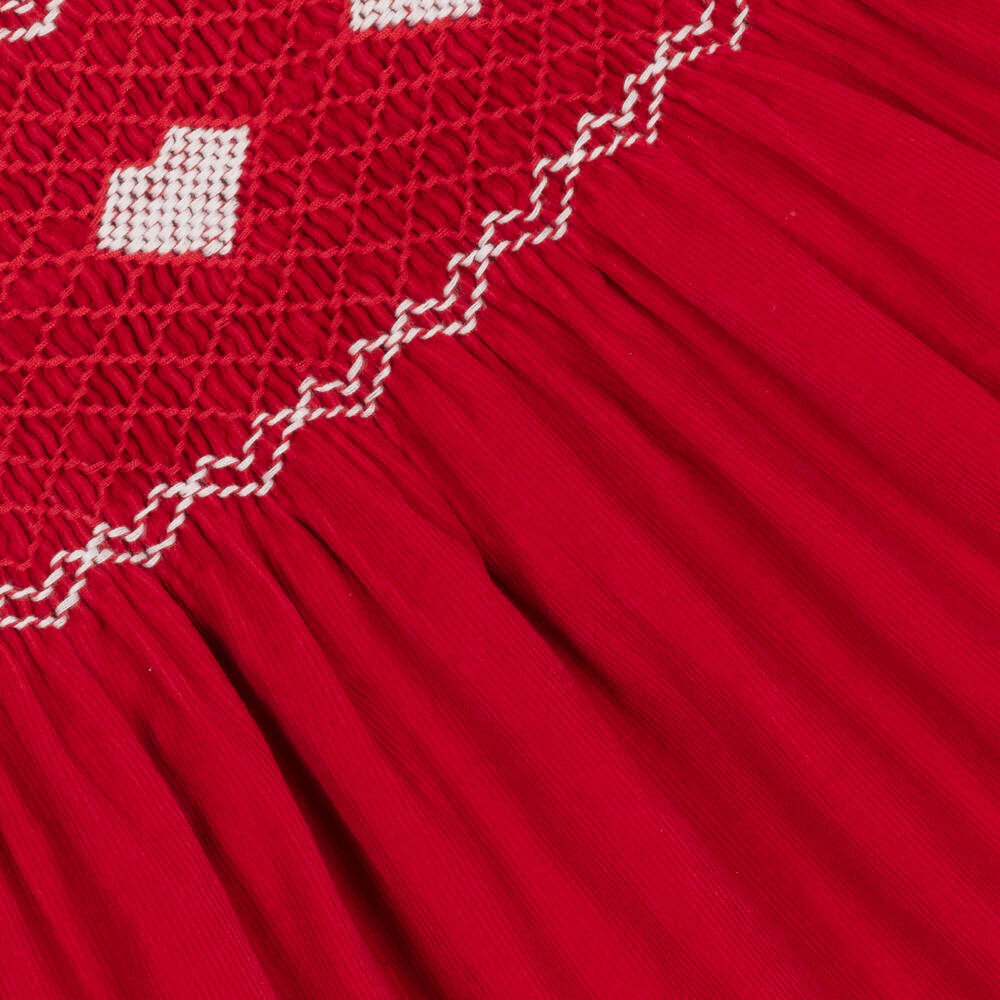 Rachel Riley-Girls Red Hand-Smocked Dress | Childrensalon Outlet