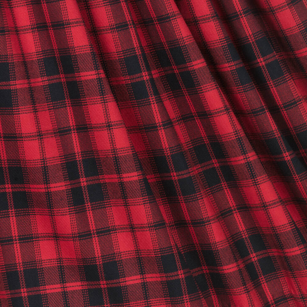 Rachel Riley-Красное хлопковое платье со сборками в клетку | Childrensalon Outlet