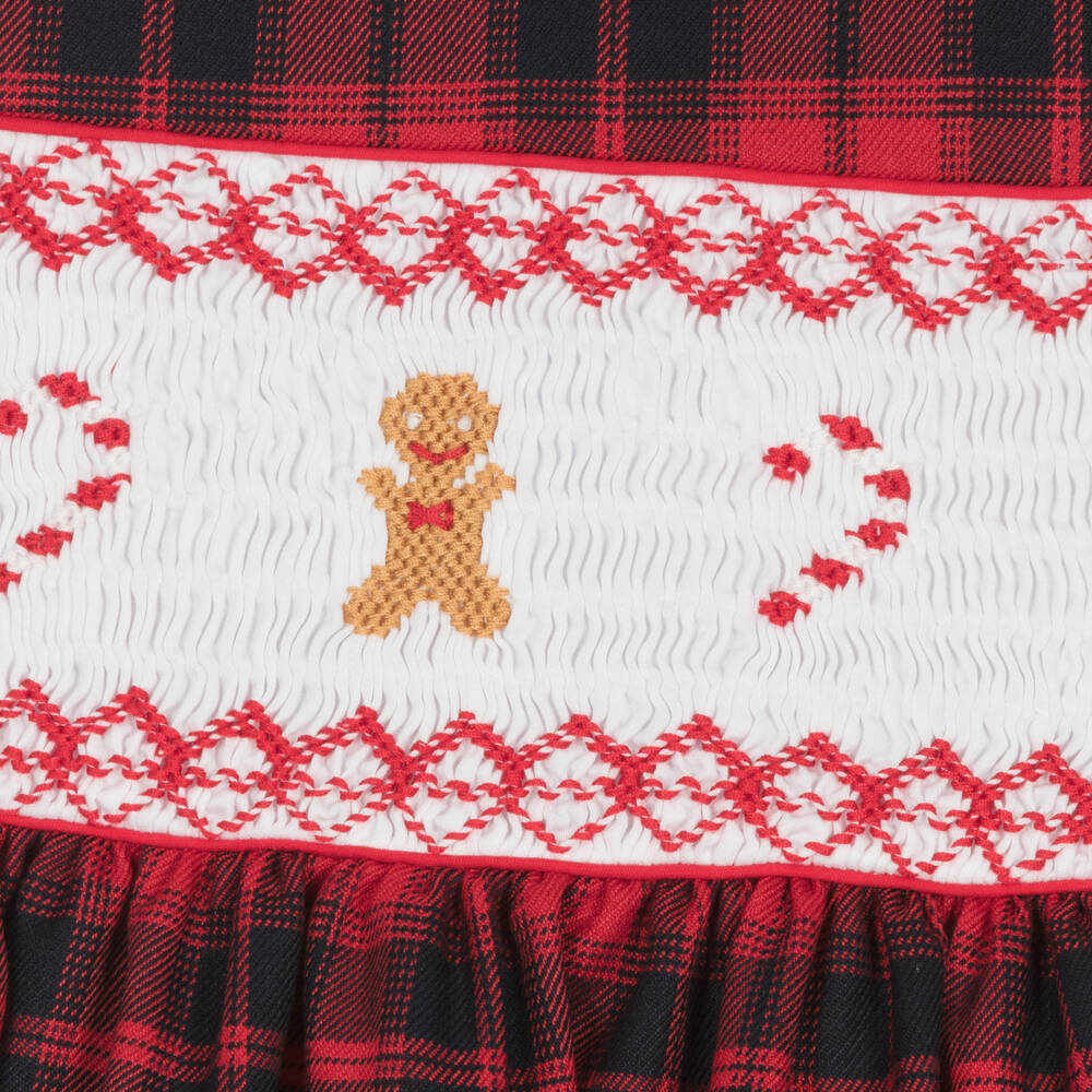 Rachel Riley-Красное хлопковое платье со сборками в клетку | Childrensalon Outlet