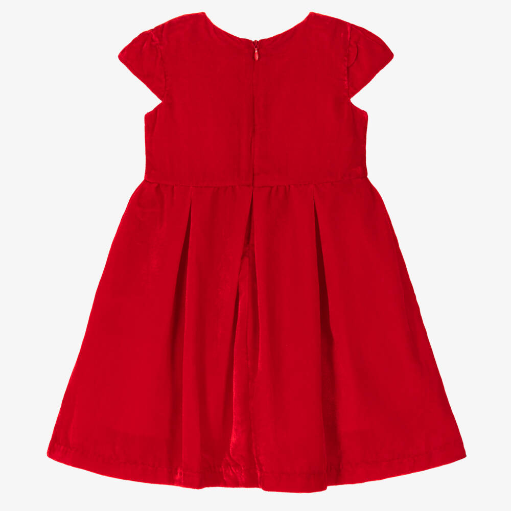 Rachel Riley-Girls Red Velvet Bow Dress | Childrensalon Outlet