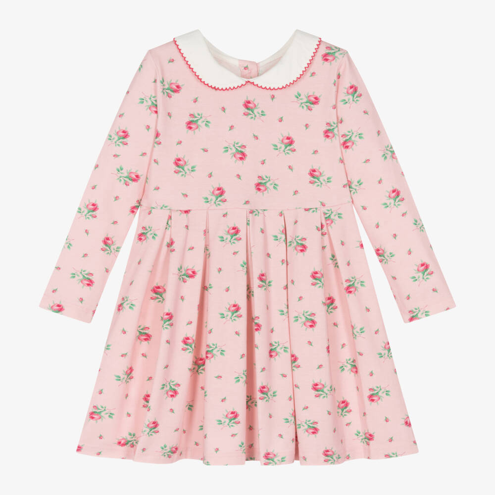 Rachel Riley-Girls Rose Print Cotton Dress | Childrensalon Outlet