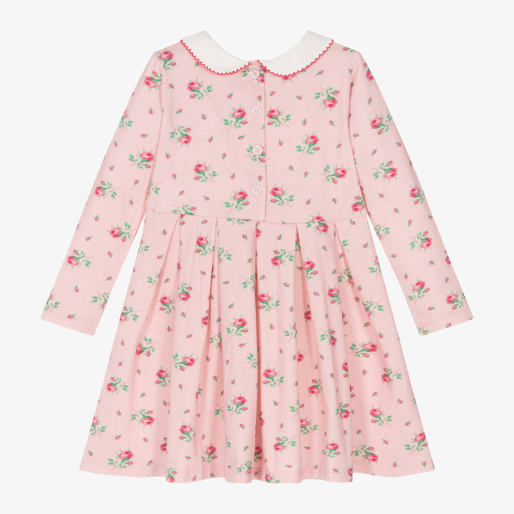 Rachel Riley-Girls Rose Print Cotton Dress | Childrensalon Outlet