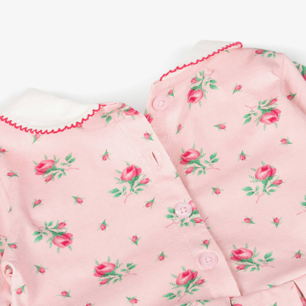 Rachel Riley-Girls Rose Print Cotton Dress | Childrensalon Outlet