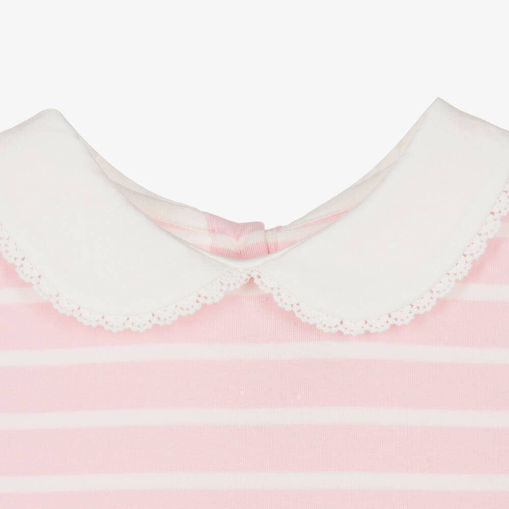 Rachel Riley-فستان مخطط ناعم باللون الوردي للبنات | Childrensalon Outlet