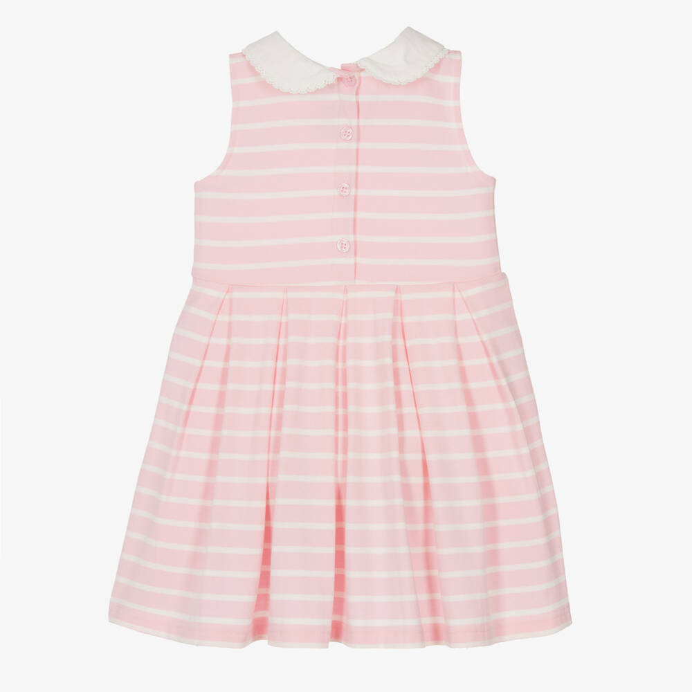 Rachel Riley-فستان مخطط ناعم باللون الوردي للبنات | Childrensalon Outlet
