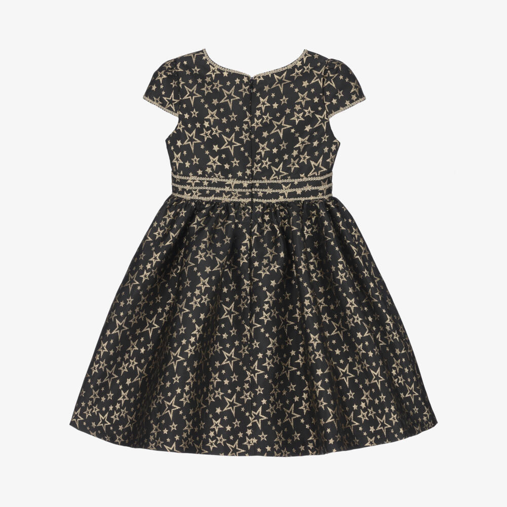 Rachel Riley-Girls Starry Black and Gold Dress | Childrensalon Outlet