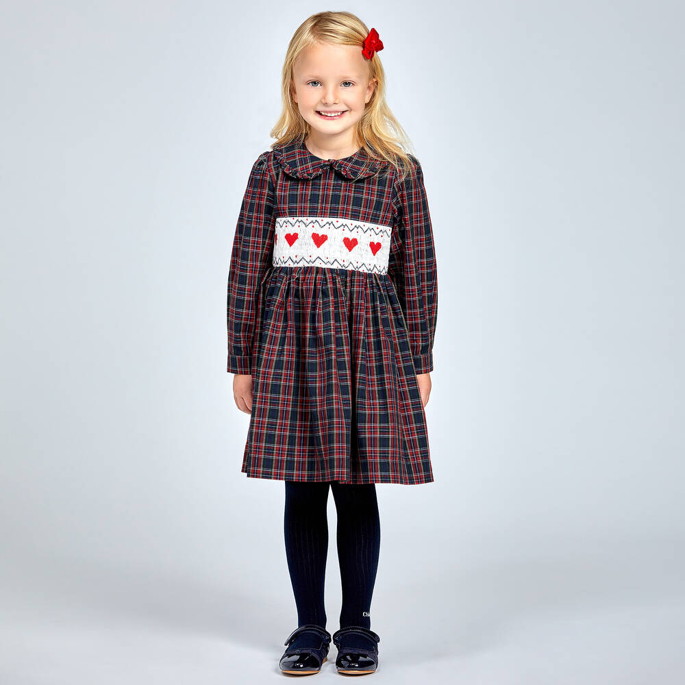 Rachel Riley-Girls Tartan Cotton Dress | Childrensalon Outlet