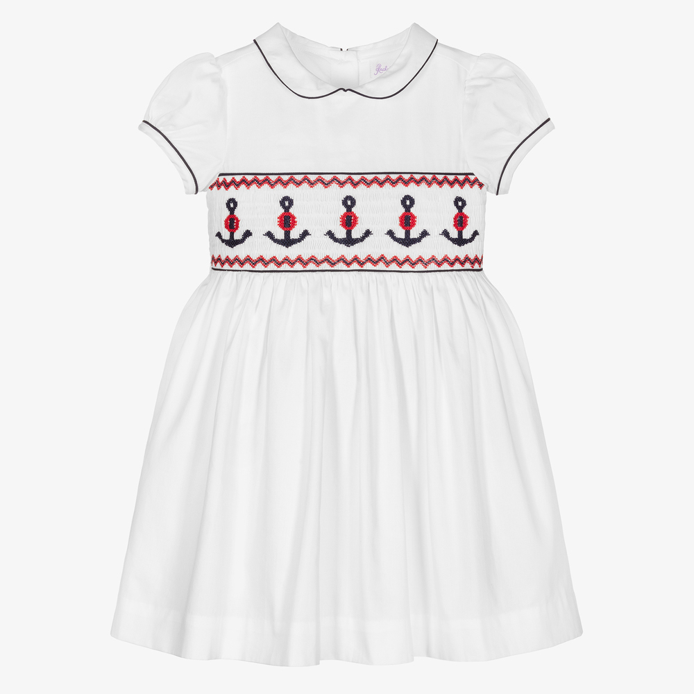Rachel Riley - Weißes Baumwollkleid für Mädchen | Childrensalon