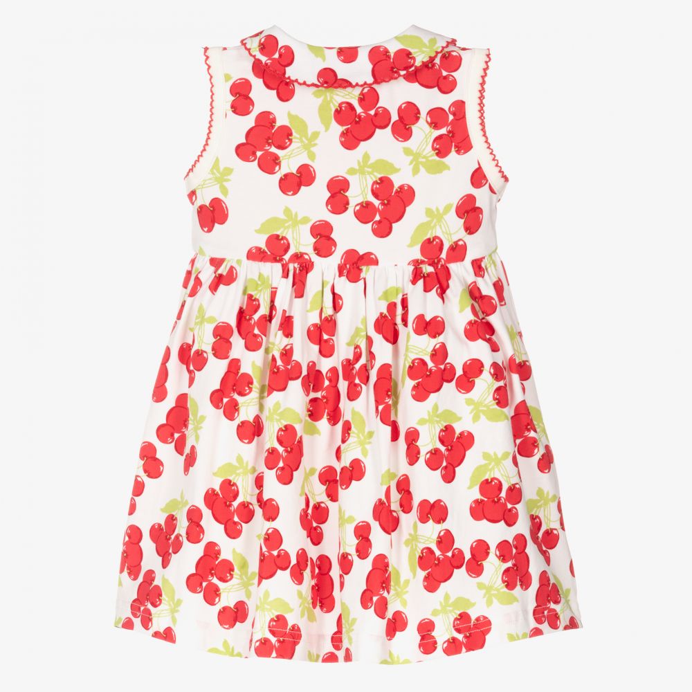 Rachel Riley-Girls White & Red Cotton Dress | Childrensalon Outlet