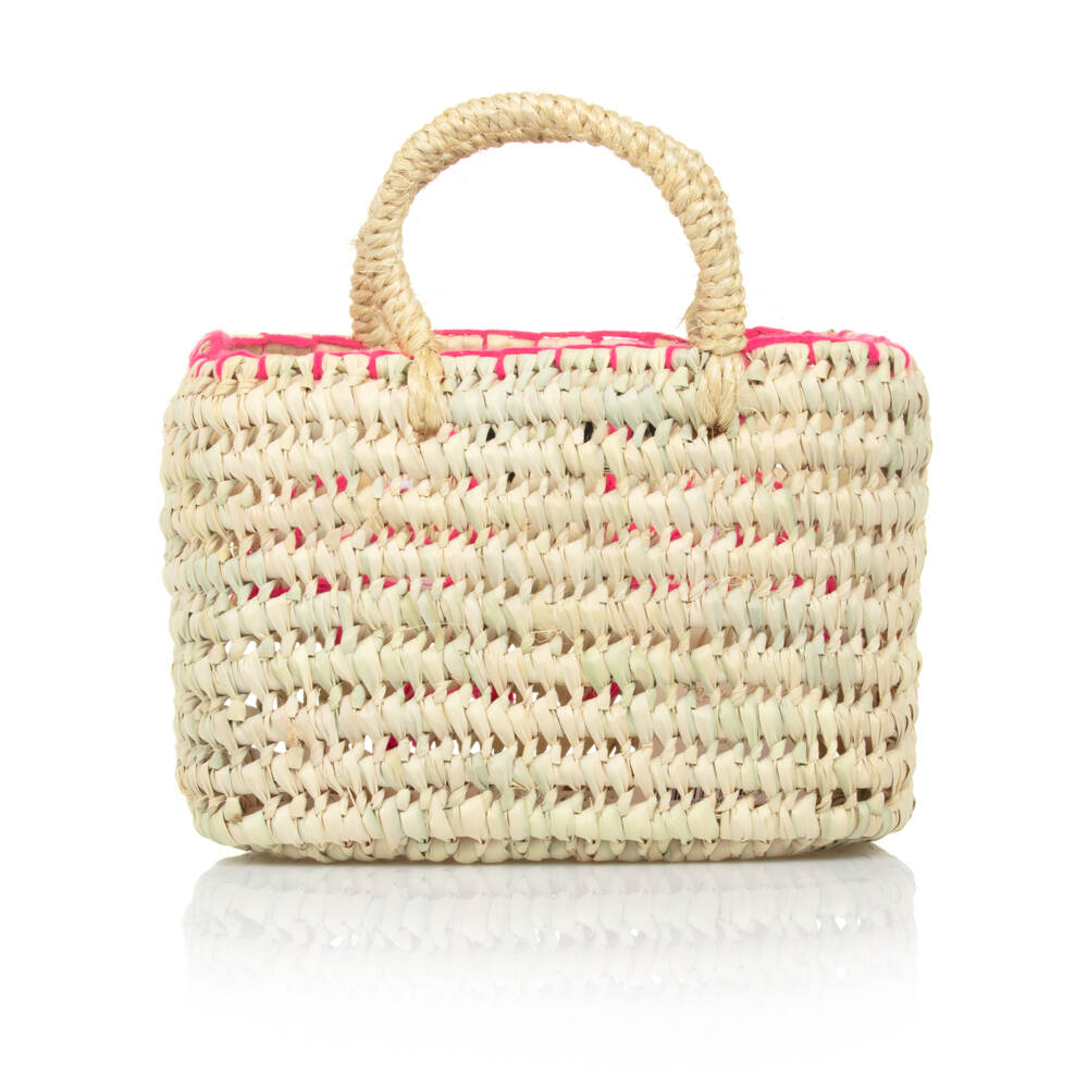 Rachel Riley-Girls Woven Beige Flamingo Tote | Childrensalon Outlet