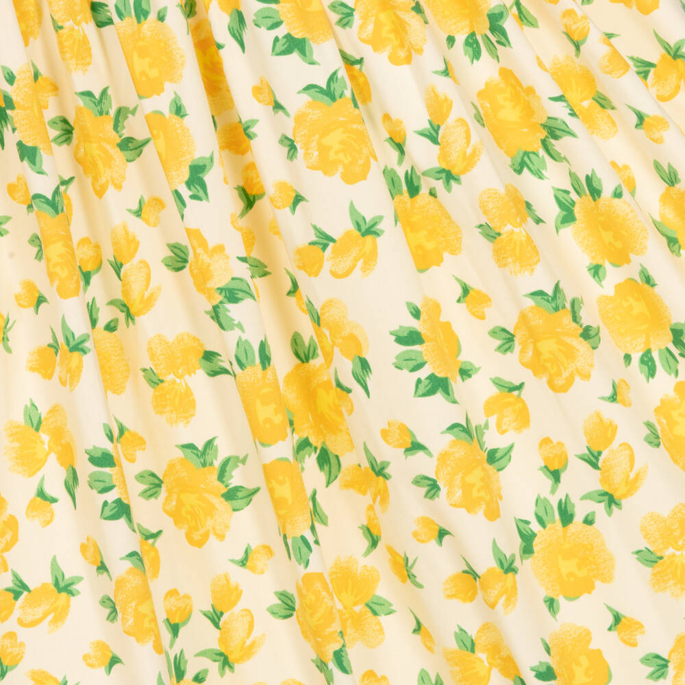 Rachel Riley - Girls Yellow Floral Cotton Dress