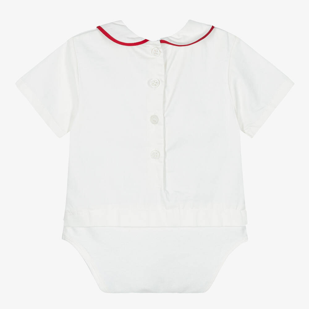 Rachel Riley-Ivory Cotton Bodysuit | Childrensalon Outlet