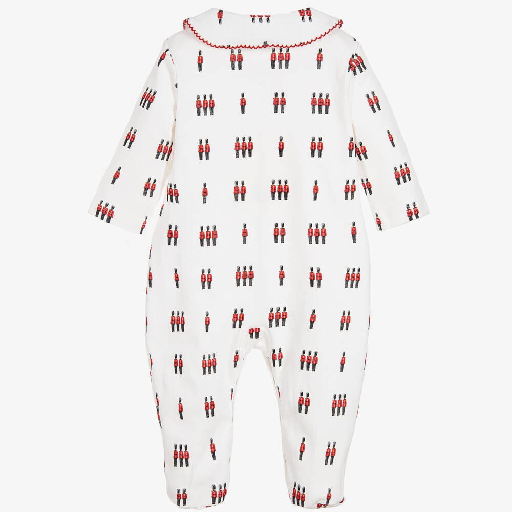 Rachel Riley-Ivory Grenadier Guard Cotton Babygrow | Childrensalon Outlet