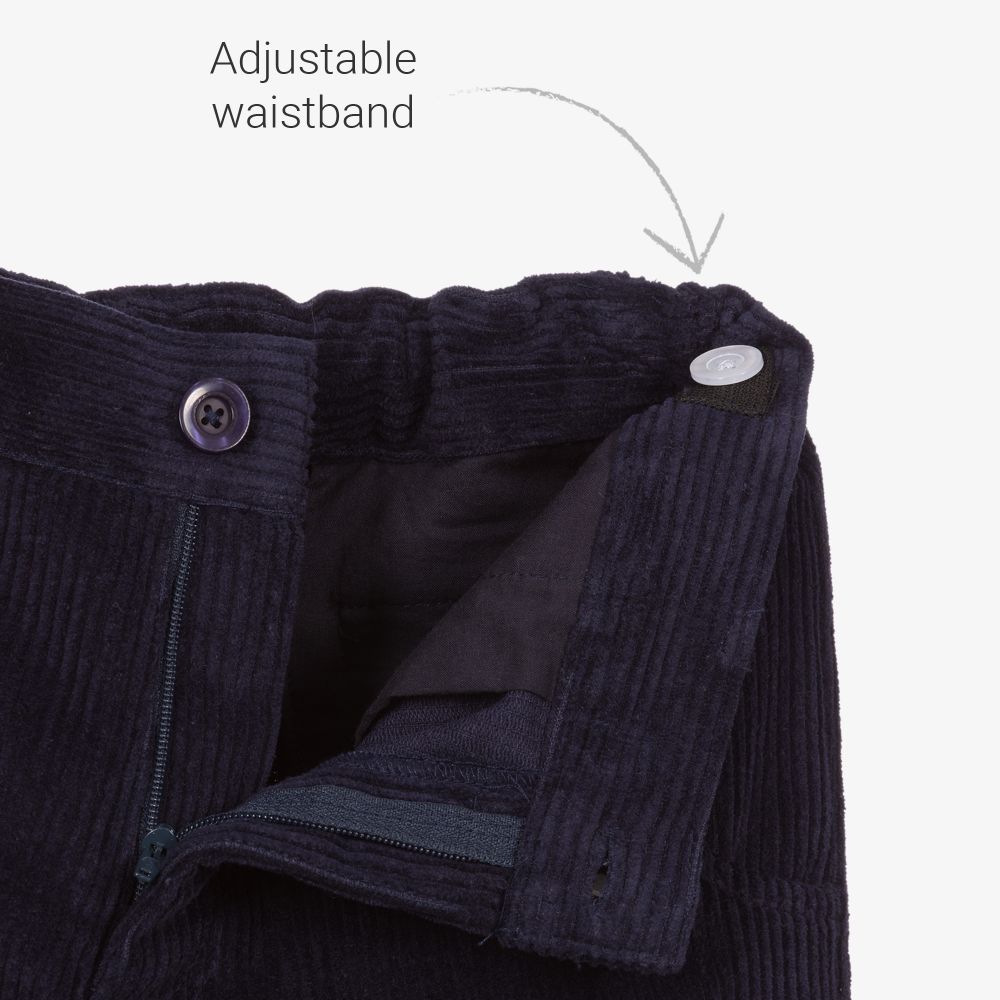 Rachel Riley-Navy Blue Velvet Trousers | Childrensalon Outlet