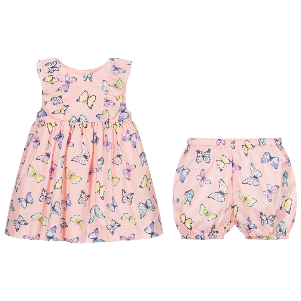 Rachel Riley-Pink Butterfly Dress Set | Childrensalon Outlet