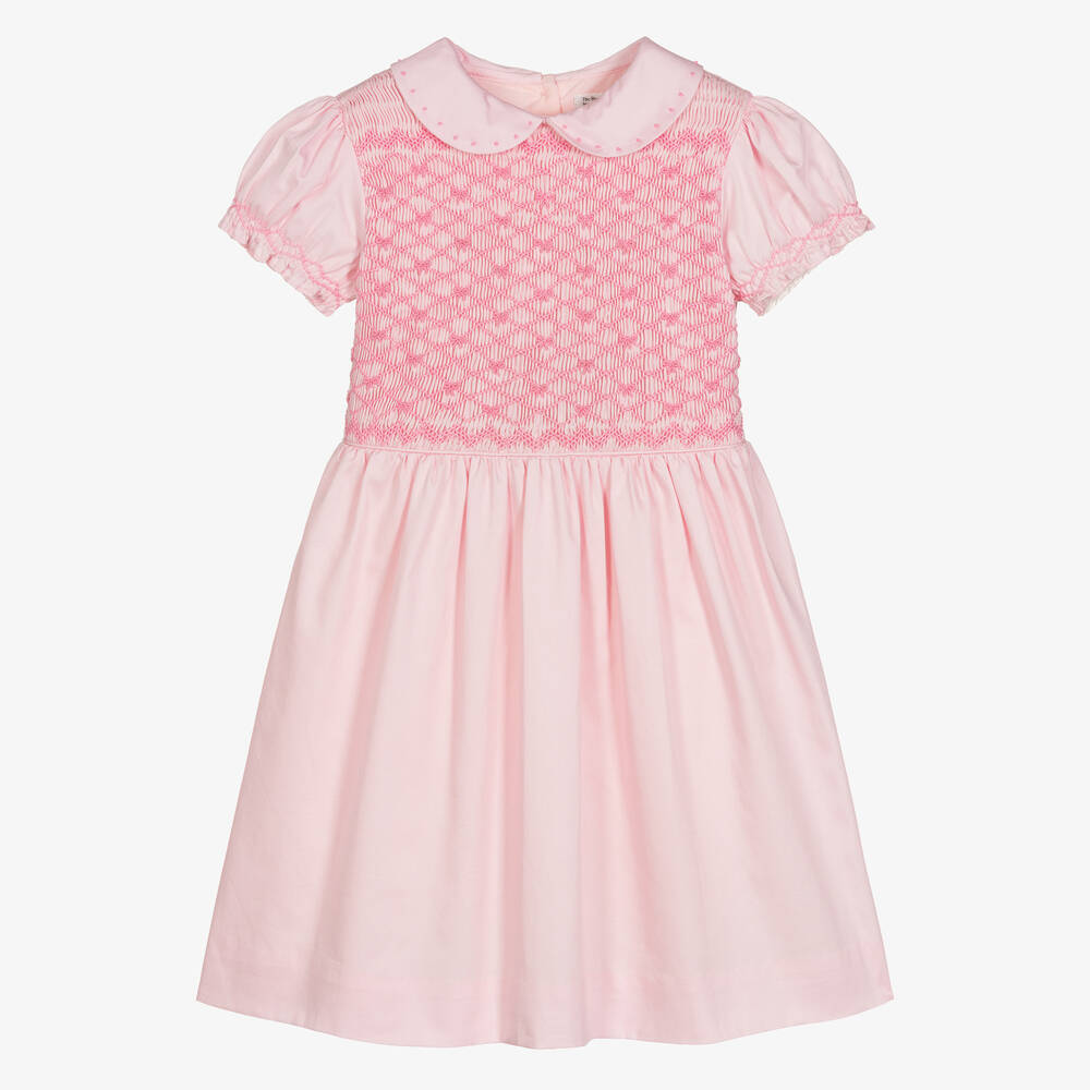 Rachel Riley - Robe rose en coton à smocks | Childrensalon