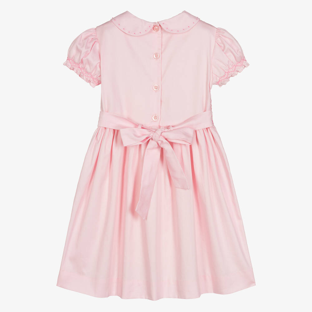 Rachel Riley-Розовое хлопковое платье со складками | Childrensalon Outlet