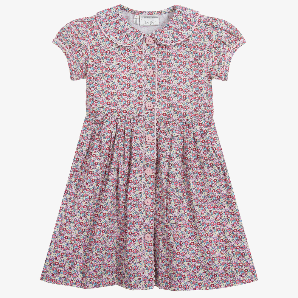 Rachel Riley - Robe fleurie rose en coton | Childrensalon