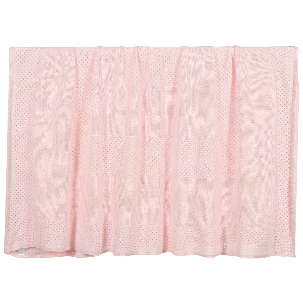 Rachel Riley - Pink Knitted Blanket (125cm) | Childrensalon