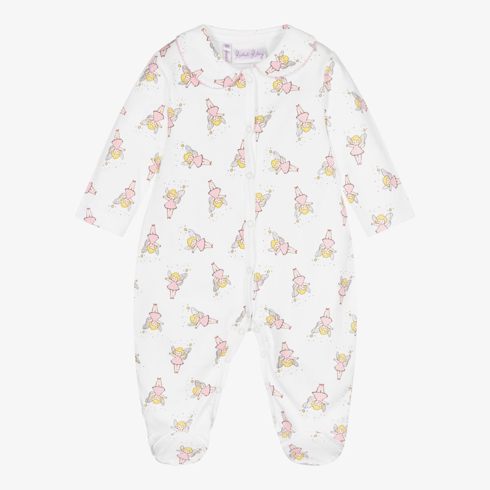 Rachel Riley - White Cotton Fairy Babygrow | Childrensalon