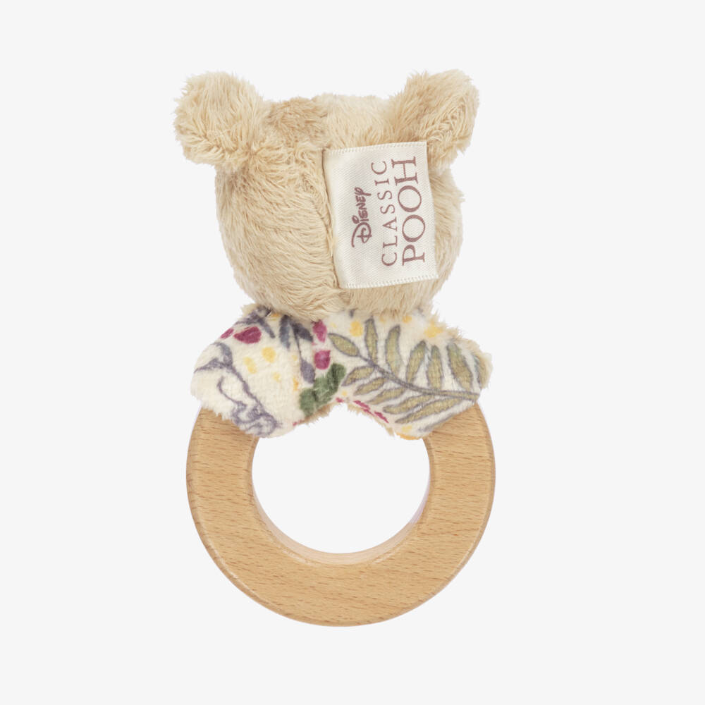 Rainbow Designs-Boys Beige Pooh Wooden Rattle | Childrensalon Outlet