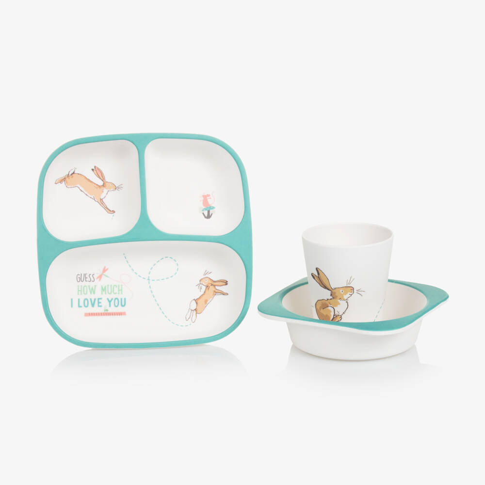 Rainbow Designs-Girls Ivory Hare Dinnerware Trio | Childrensalon Outlet