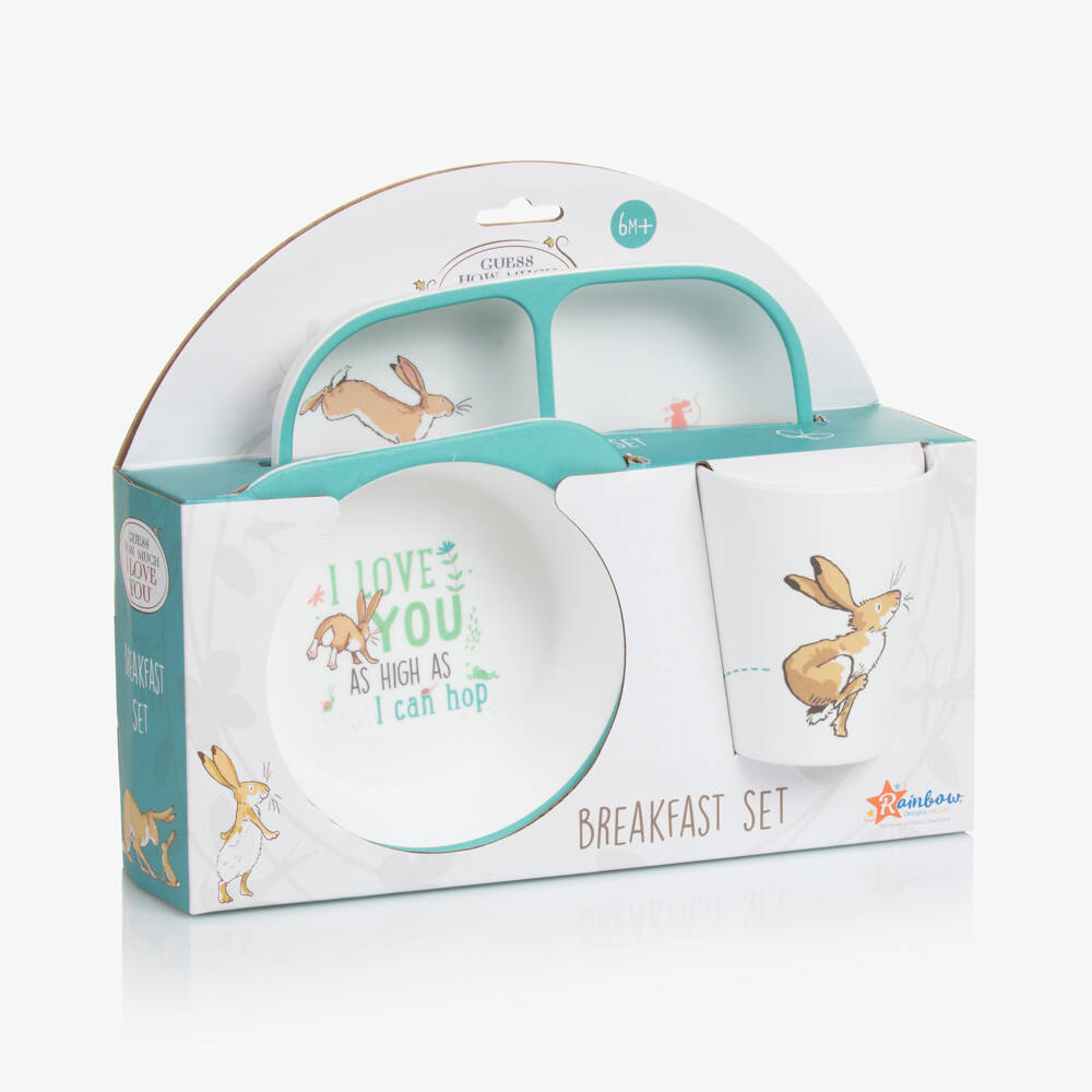 Rainbow Designs-Girls Ivory Hare Dinnerware Trio | Childrensalon Outlet