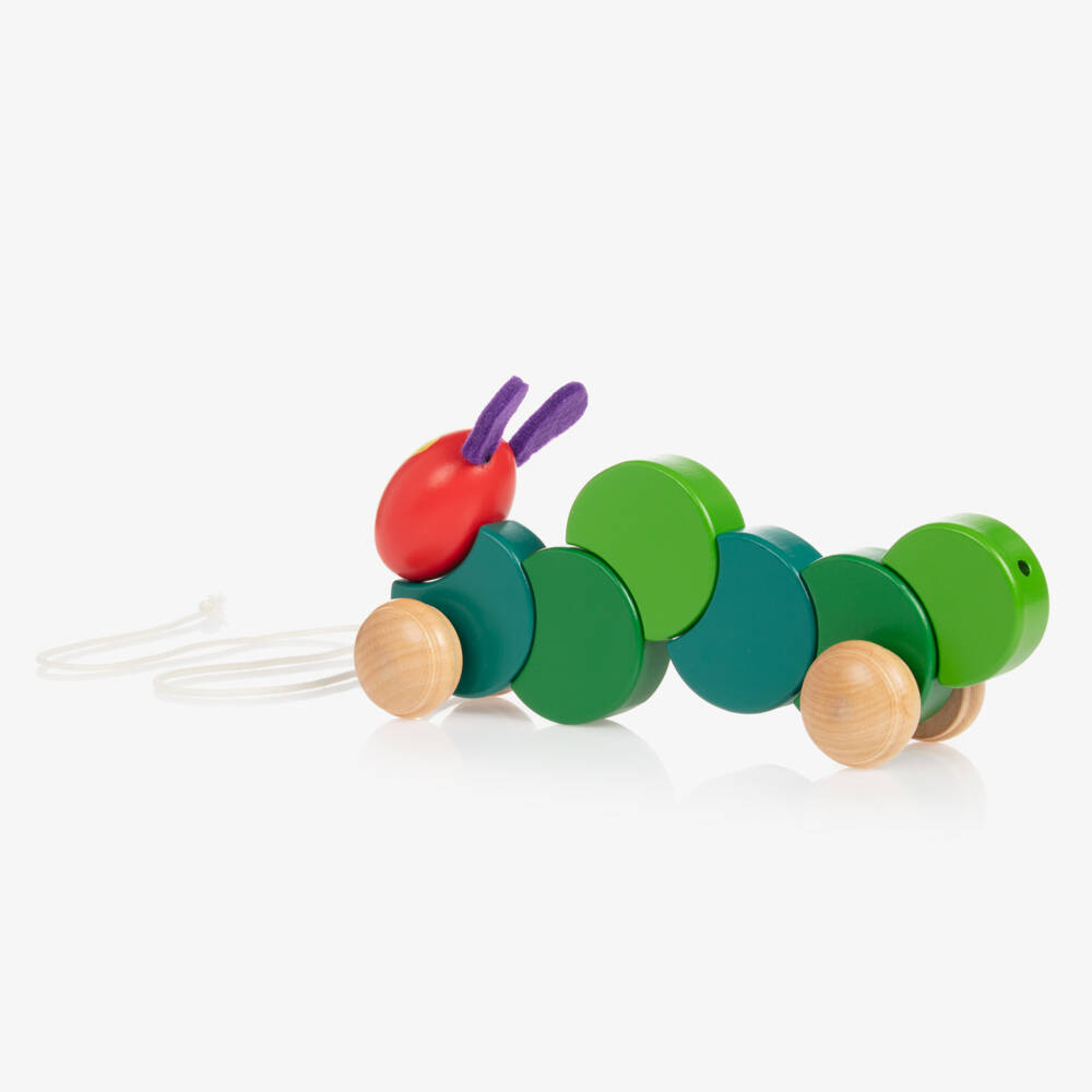 Rainbow Designs-Little Boys Green Caterpillar Pull Toy | Childrensalon Outlet