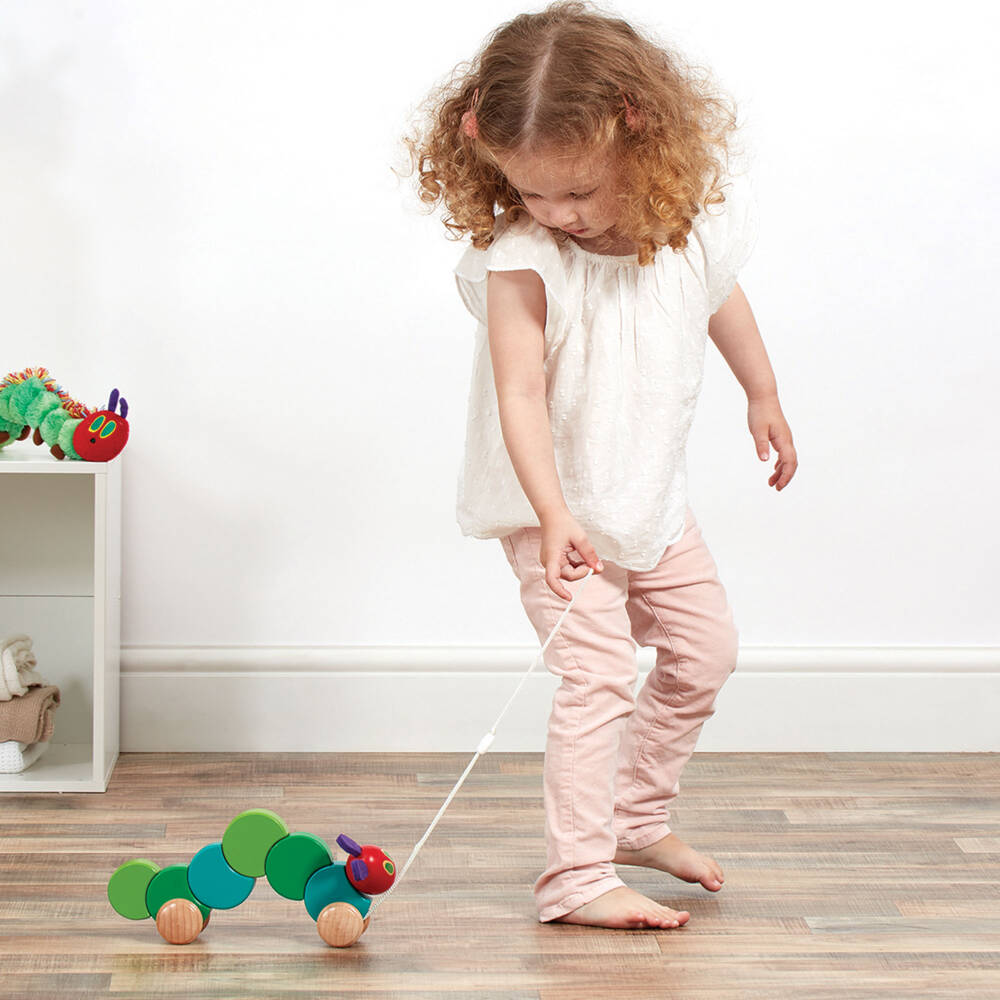 Rainbow Designs-Little Boys Green Caterpillar Pull Toy | Childrensalon Outlet