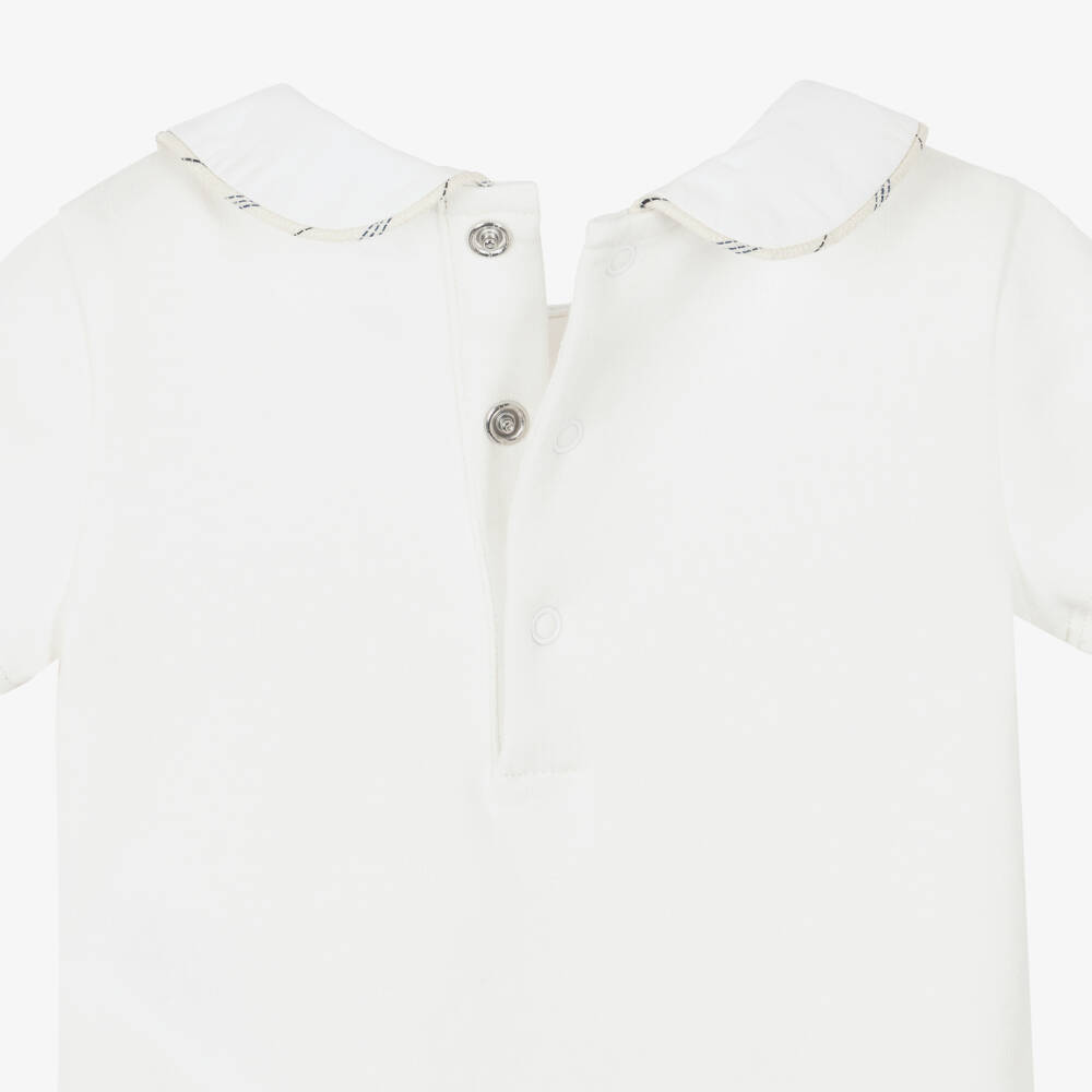Ralph Lauren-Baby Boys Beige Striped Dungaree Set | Childrensalon Outlet