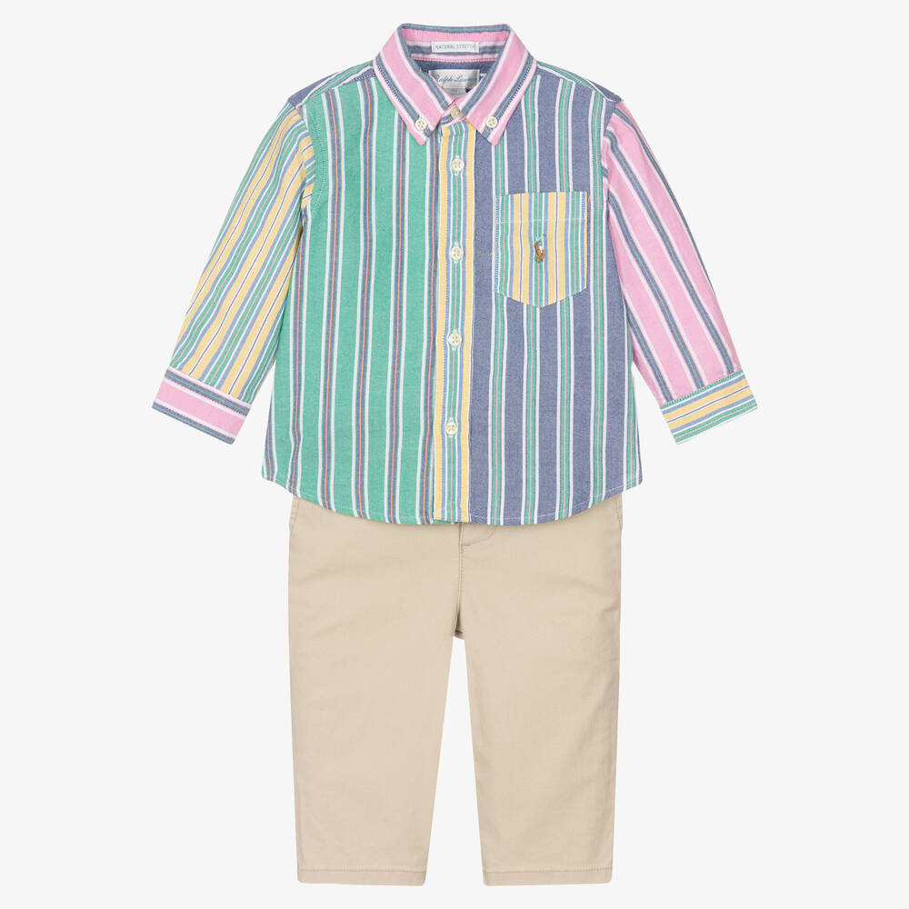Ralph Lauren - Рубашка и бежевые брюки для малышей | Childrensalon