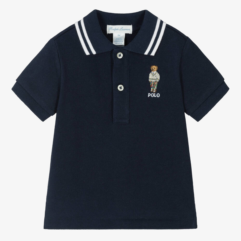 Ralph Lauren - Baby Boys Blue Bear Polo Shirt | Childrensalon