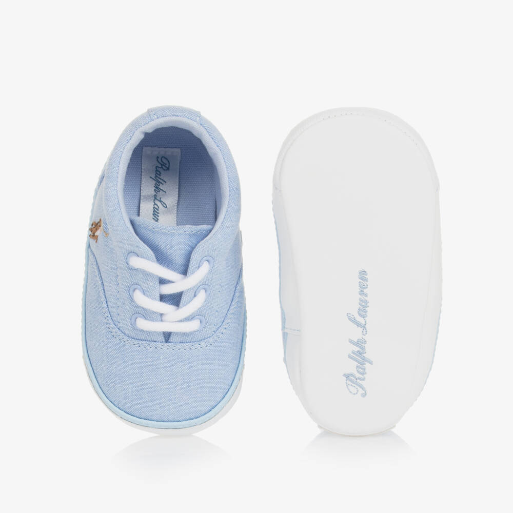 Ralph Lauren-Baby Boys Blue Canvas Pre-Walker Trainers | Childrensalon Outlet