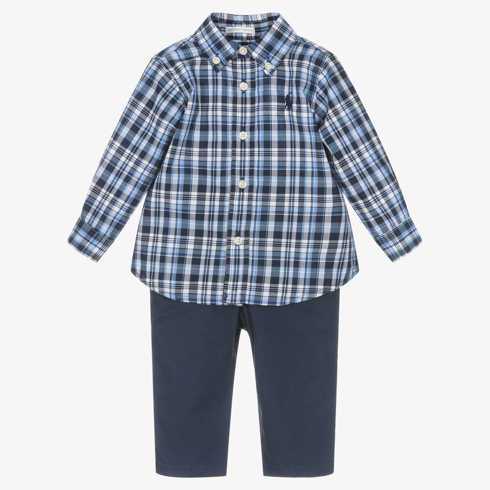 Ralph Lauren - Синяя рубашка в клетку и брюки | Childrensalon