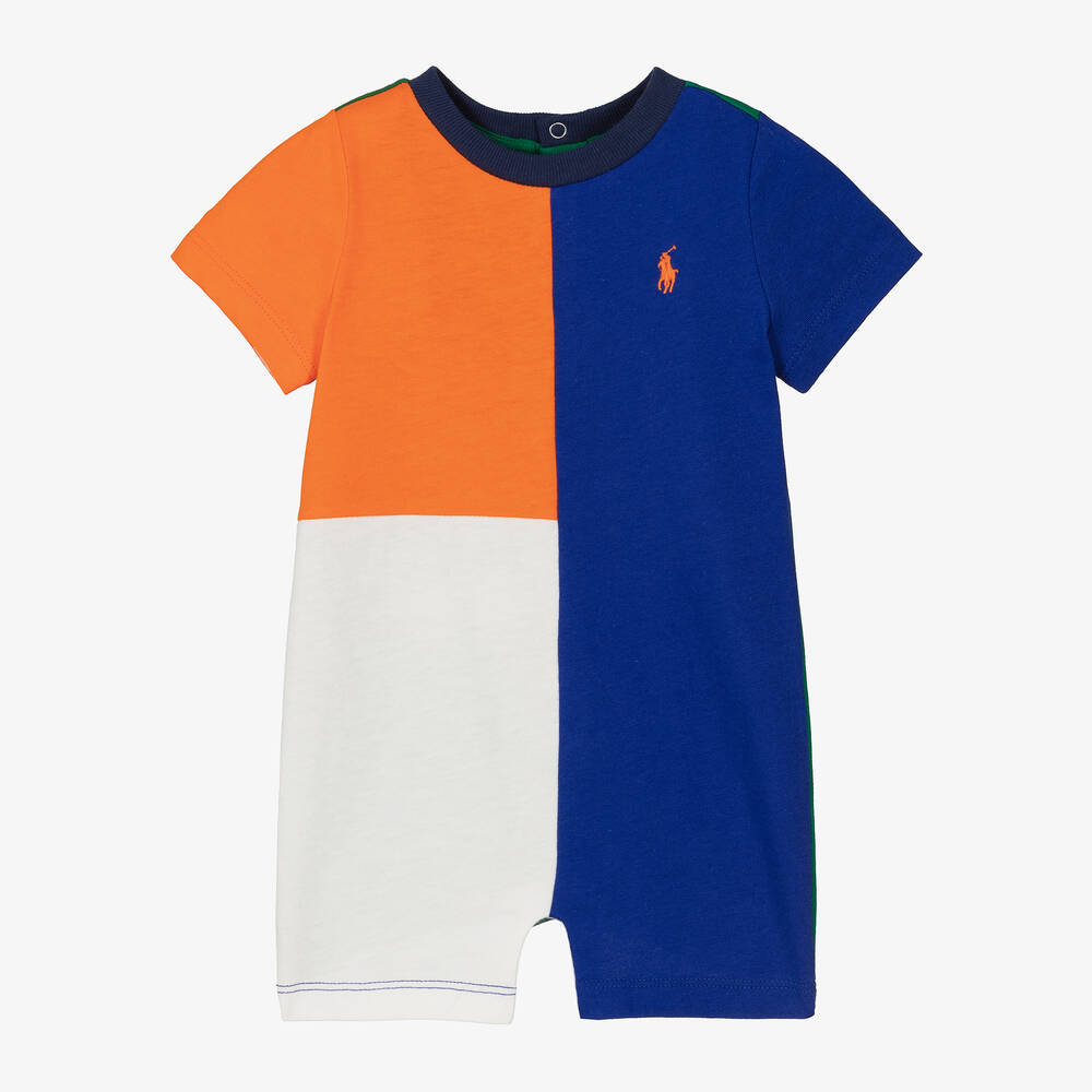 Ralph Lauren - Baby Boys Blue Colourblock Shortie | Childrensalon