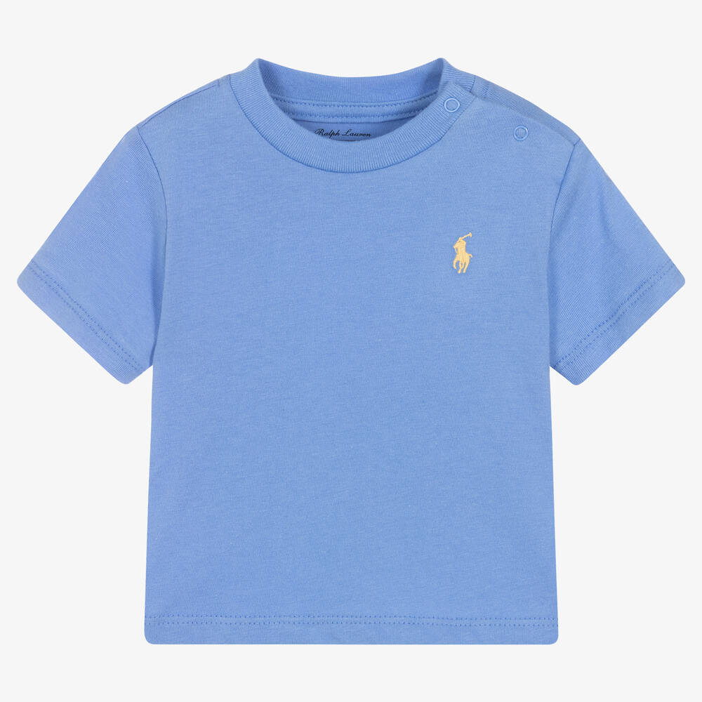 Ralph Lauren - Blaues Baumwoll-T-Shirt für Babys | Childrensalon