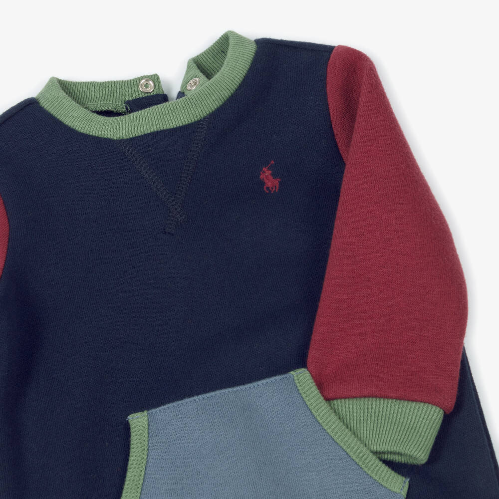 Ralph Lauren-Baby Boys Blue Cotton Romper | Childrensalon Outlet