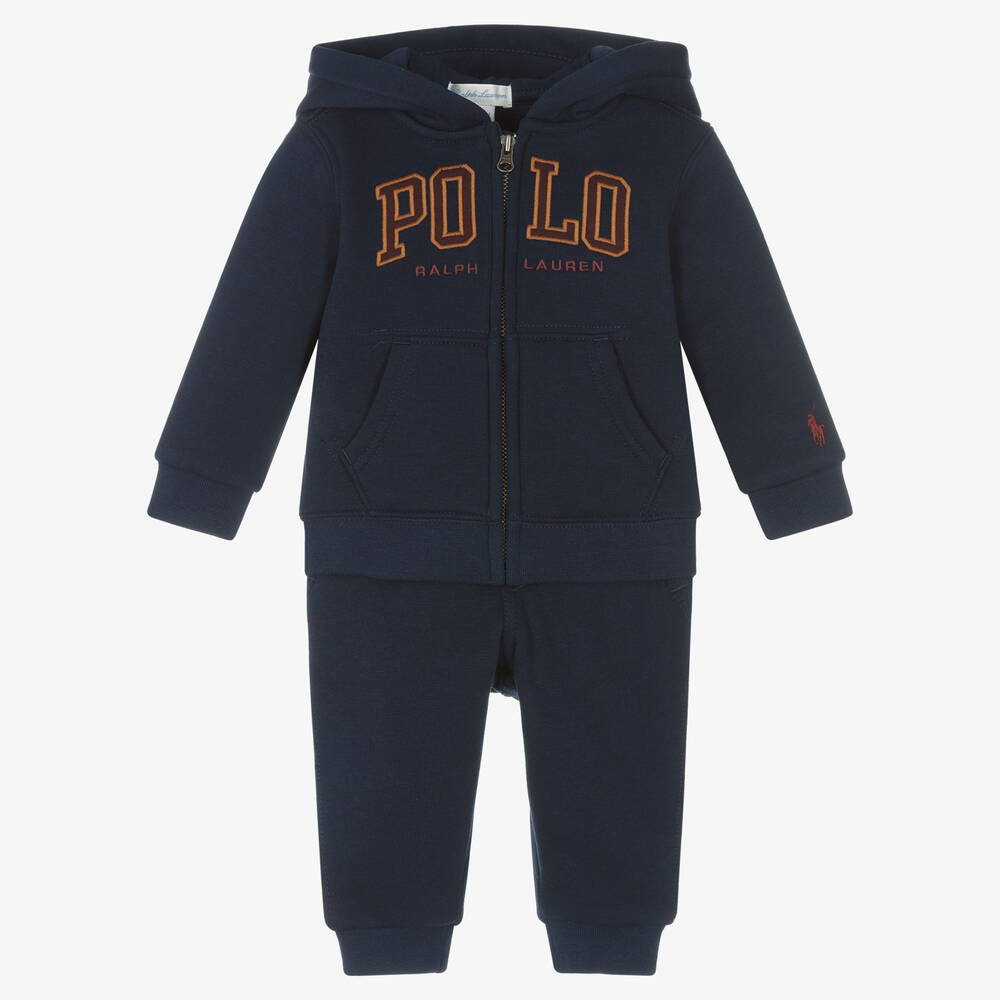 Ralph Lauren - Blauer Baby-Baumwoll-Trainingsanzug | Childrensalon