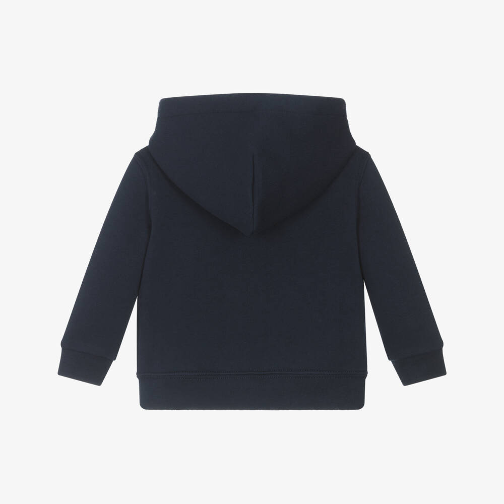 Ralph Lauren-Baby Boys Blue Cotton Zip-Up Hoodie | Childrensalon Outlet
