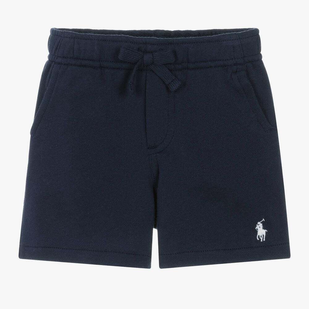 Ralph Lauren Baby Boys Blue Embroidered Cotton Shorts Childrensalon Outlet