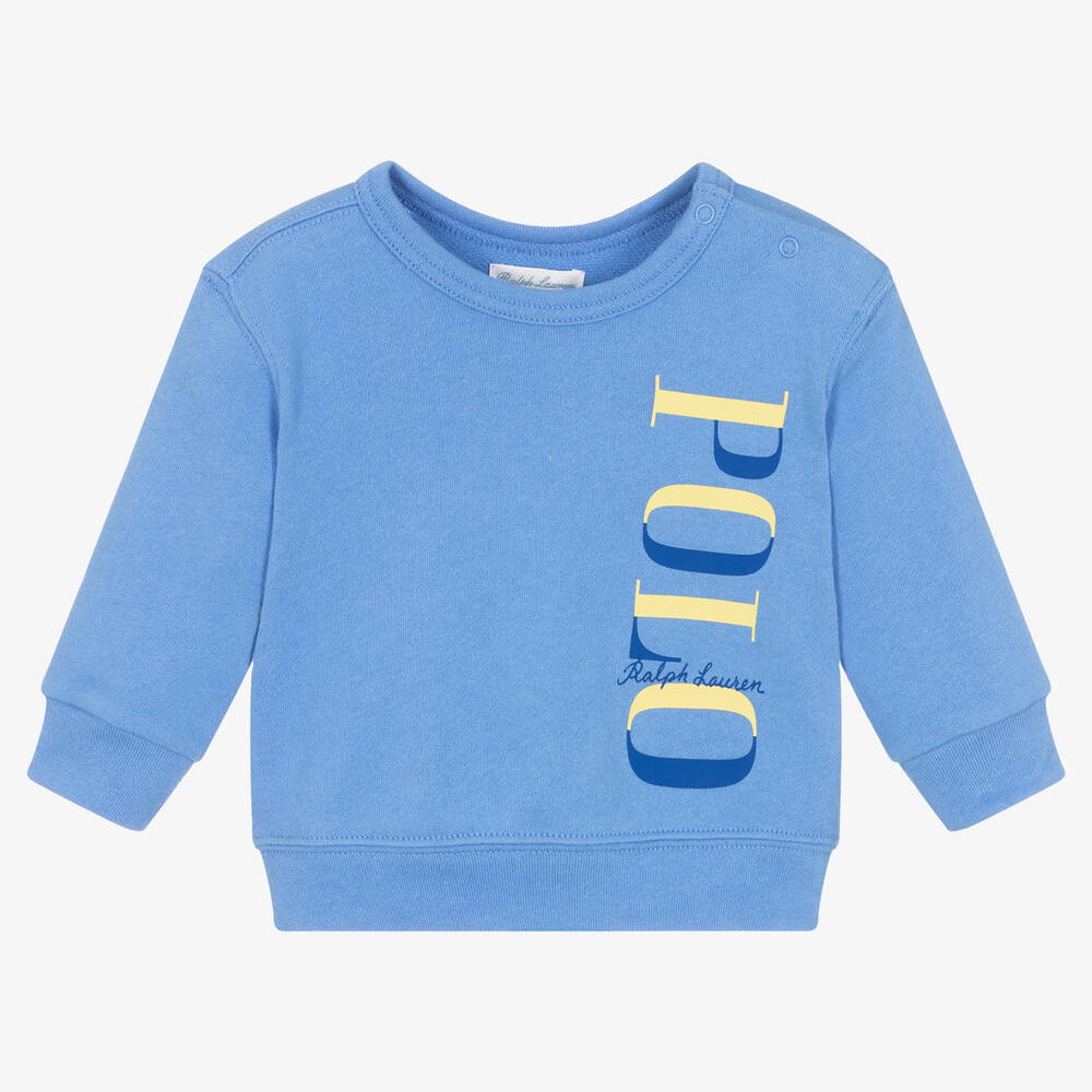 Ralph Lauren - Sweat bleu bébé garçon | Childrensalon