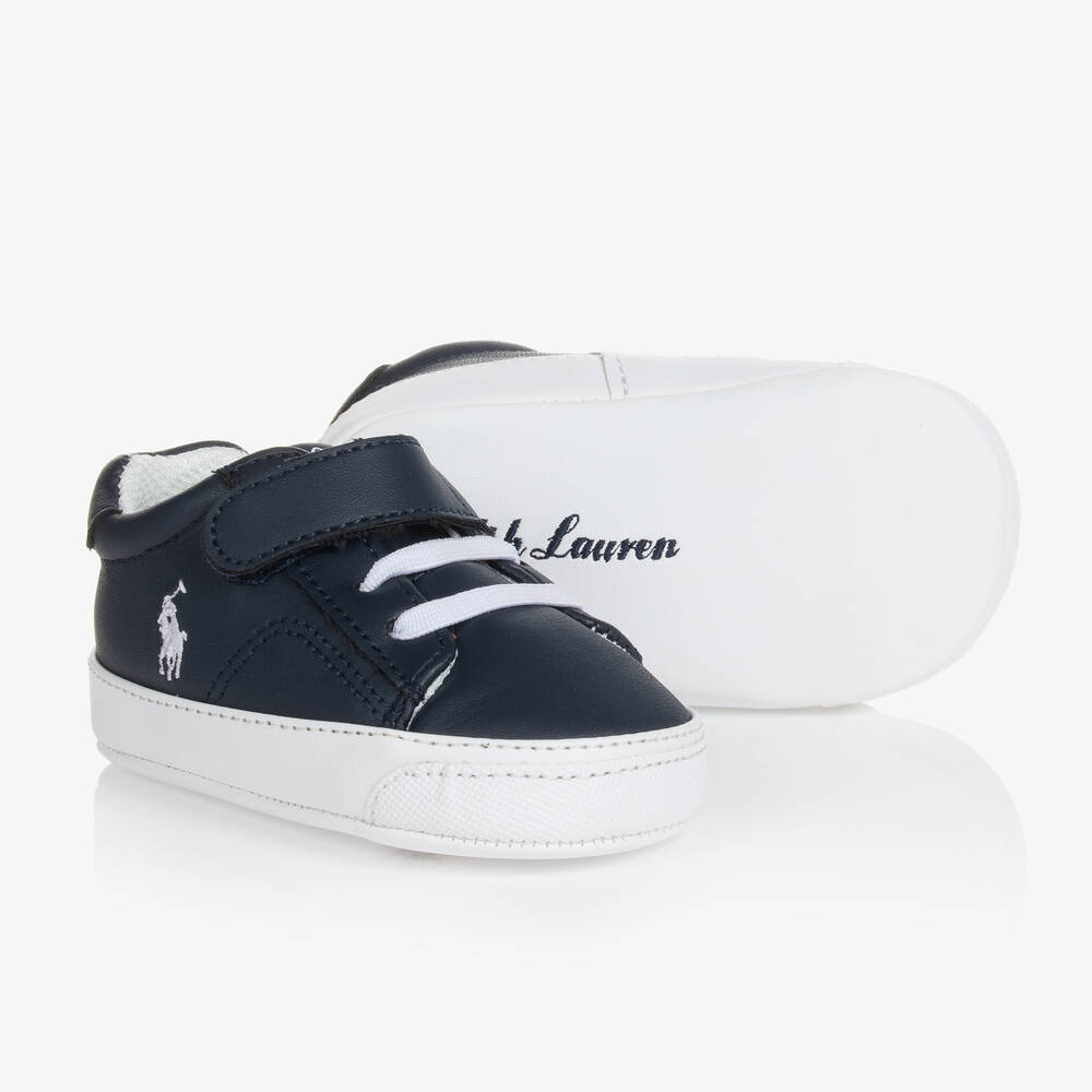 Ralph Lauren - Blaue Krabbel-Sneakers für Babys | Childrensalon