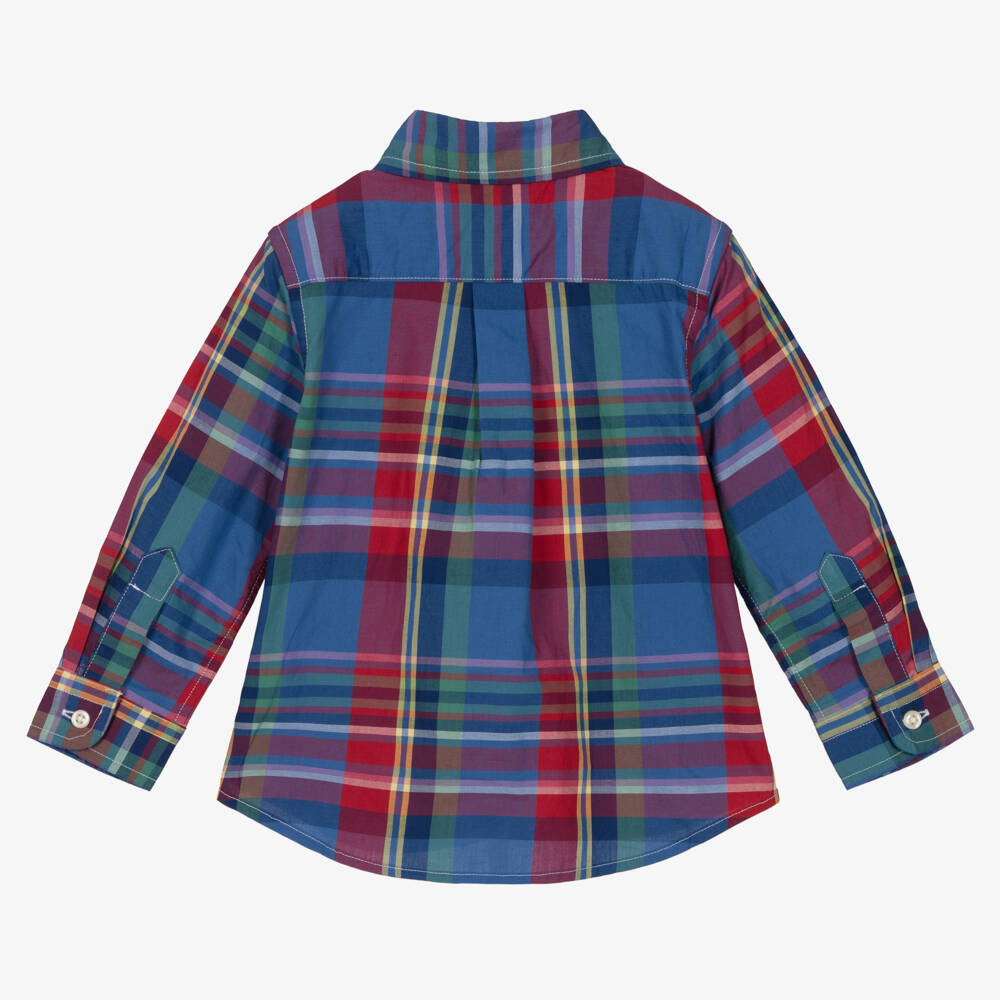 Ralph Lauren-Baby Boys Blue & Red Cotton Check Shirt | Childrensalon Outlet