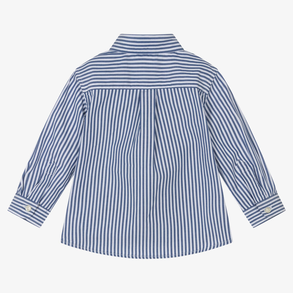 Ralph Lauren-Baby Boys Blue Striped Cotton Shirt | Childrensalon Outlet