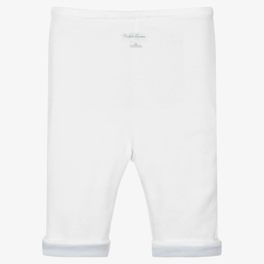 Ralph Lauren-Baby Boys Blue & White Reversible Cotton Trousers | Childrensalon Outlet